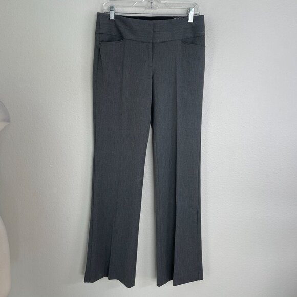 NEW Express Editor Womens 6 Long Flare Pants Gray Straight Through Hip Thigh - Picture 1 of 11